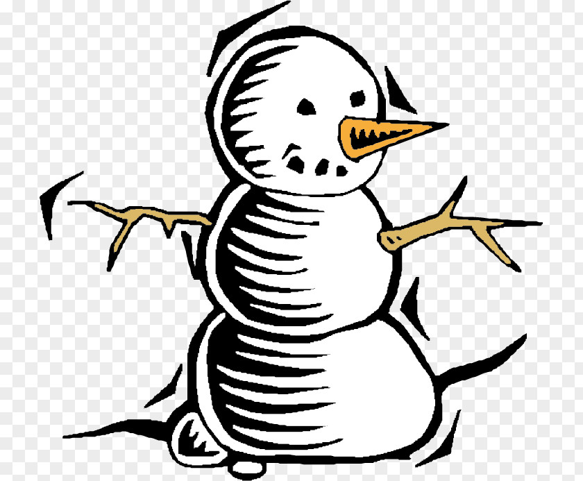 Vector Painted Snowman Winter Clip Art PNG