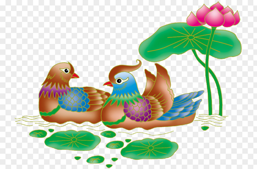 Lotus Leaf Pattern Bird Clip Art PNG