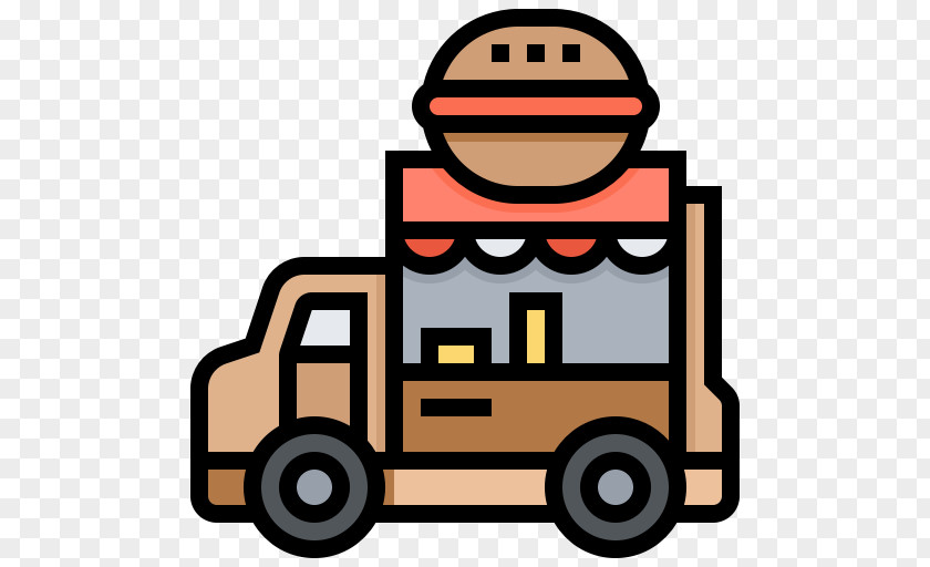 Hamburger Sell Truck Transparent Clipart. PNG
