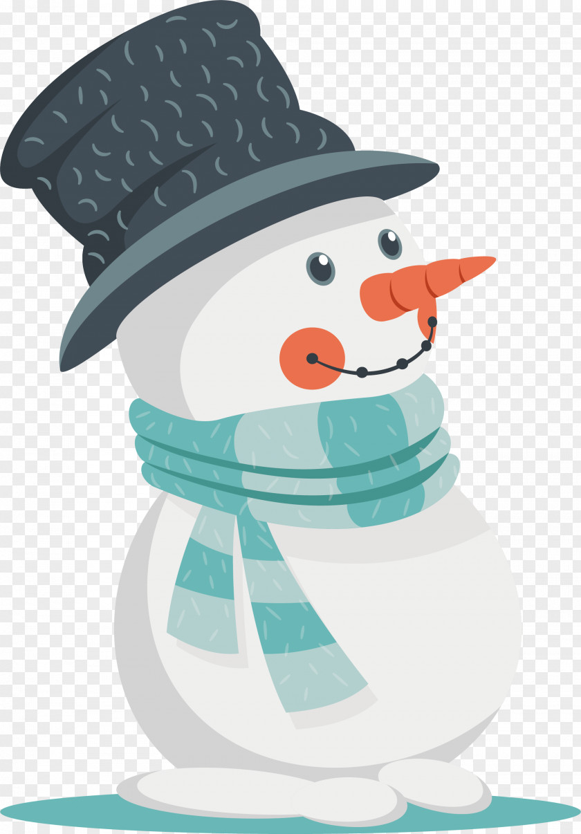 A Snowman In Hat Santa Claus Christmas Decoration PNG