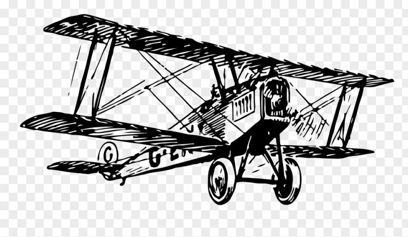 Airplane Biplane Fixed-wing Aircraft Clip Art PNG
