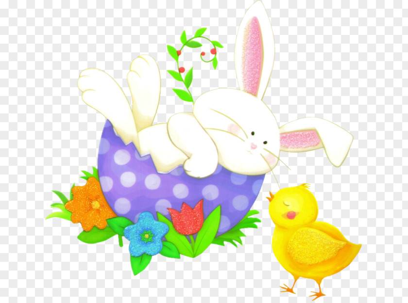 Rabbit Easter Bunny Hare Egg Floral Design PNG