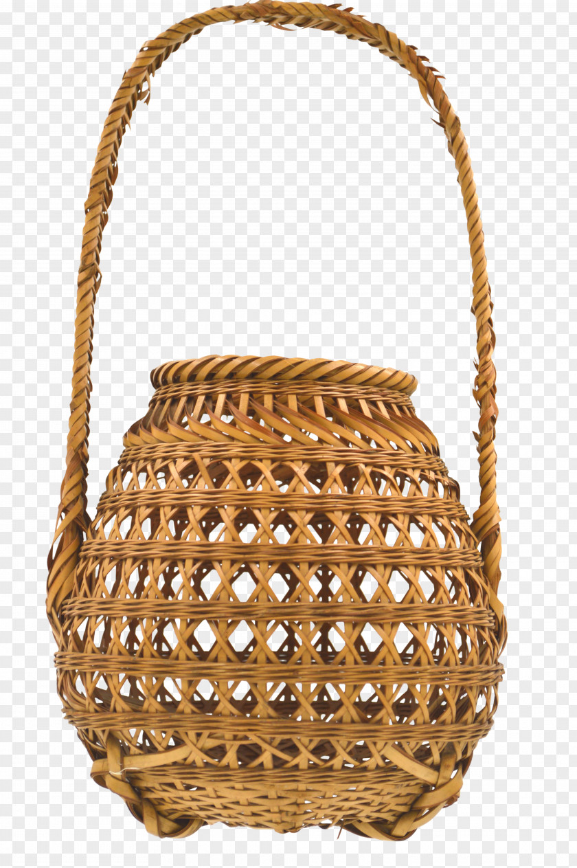 With Two Bamboo Baskets Basket PNG