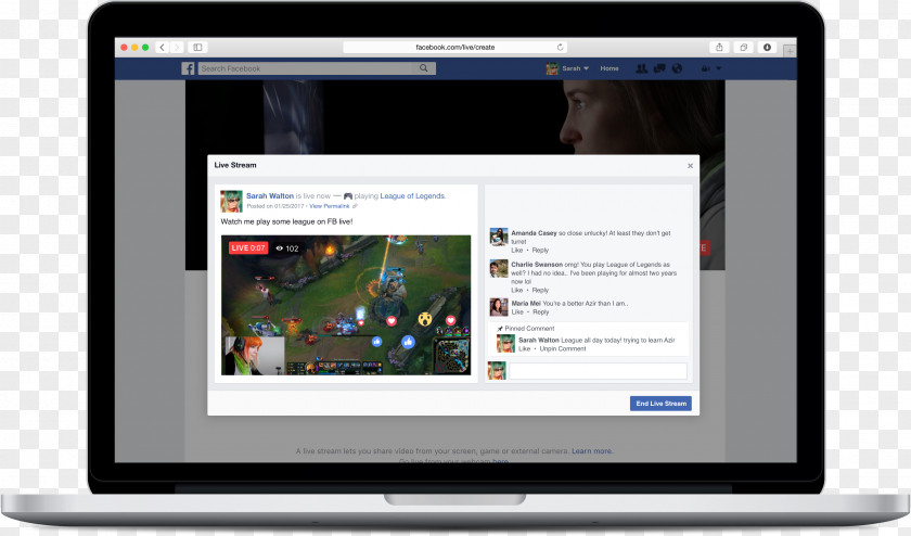 Laptop Live Streaming Facebook Media Broadcasting PNG