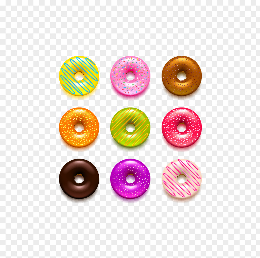Colored Donut Doughnut Glaze Royalty-free Clip Art PNG