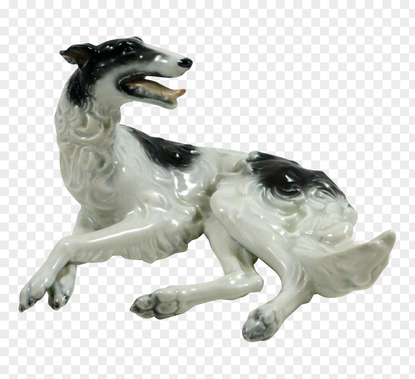 Hand Painted Bear Dog Breed Borzoi Figurine Porcelain PNG