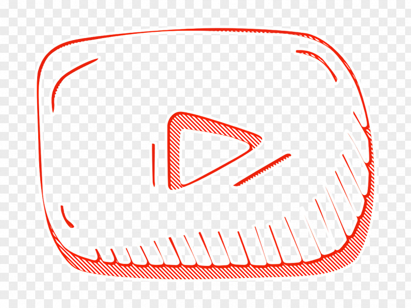 Logo Mouth Hand Drawn Icon Social Youtube PNG