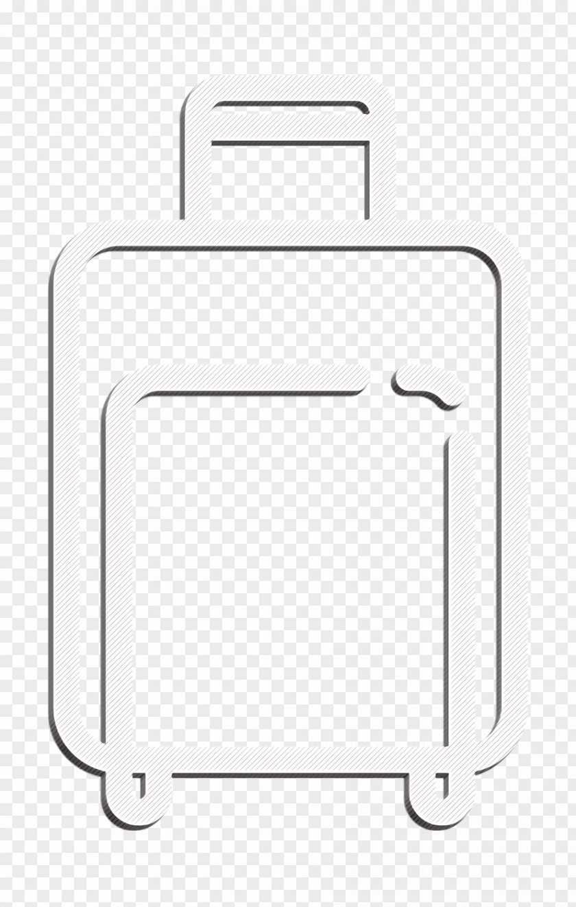 Suitcase Icon Linear Detailed Travel Elements Case PNG
