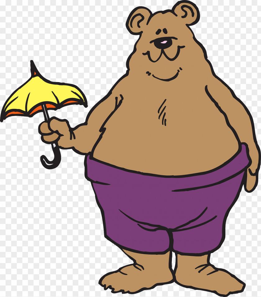 Big Bear Umbrella Clip Art PNG