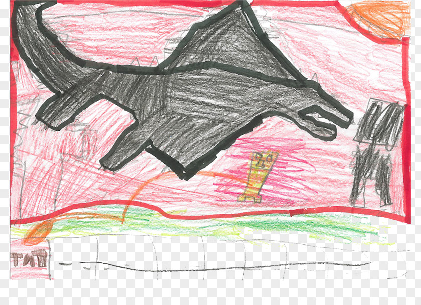 Children Chalk Shark Pattern Drawing Child Artist Monster Illustration PNG