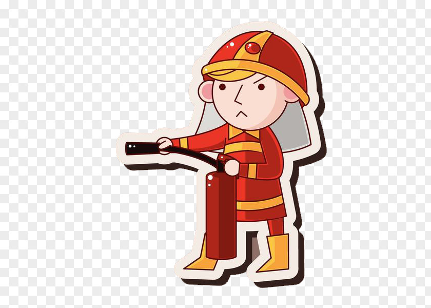 A Fireman With Fire Extinguisher Firefighter Flame PNG