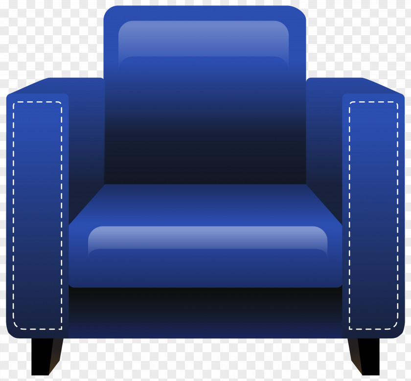 Blue Armchair Clipart Image Couch Upholstery Furniture Cushion Loveseat PNG