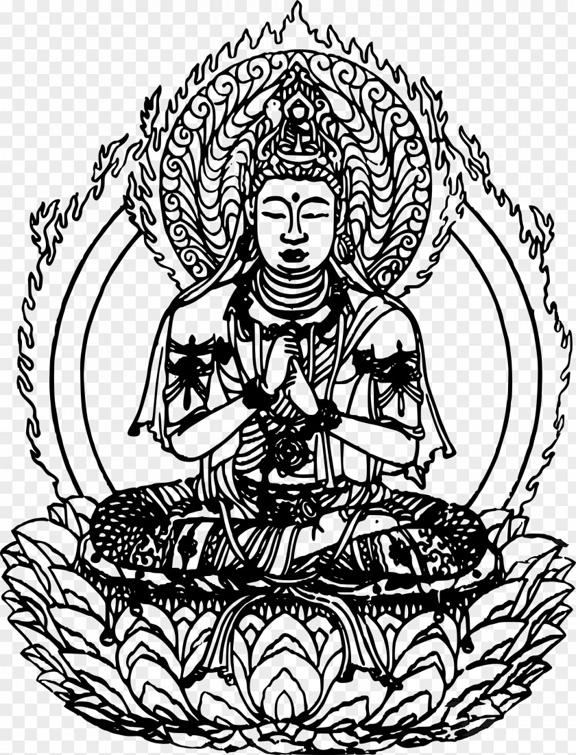 Buddha Lotus Buddhism Drawing Daibutsu Buddharupa PNG