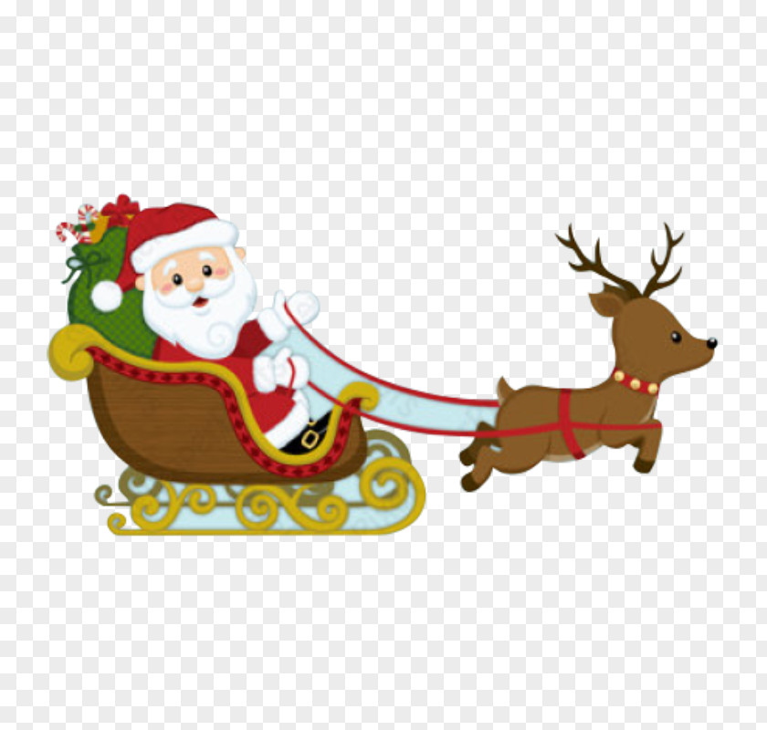 Cookie Reindeer Santa Claus Christmas Ornament Sled PNG