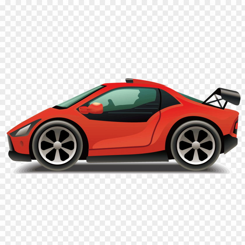 Luxury Sports Car Vector Convertible Cartoon PNG