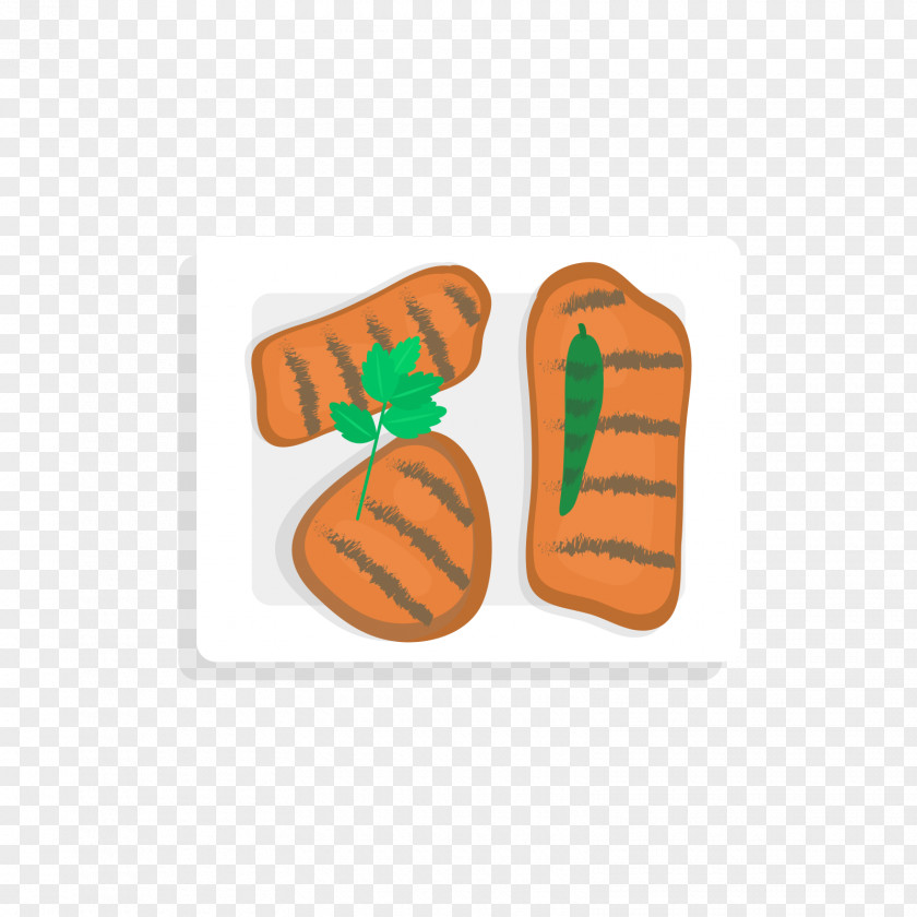 Orange Barbecue And Green Coriander Adobe Illustrator PNG