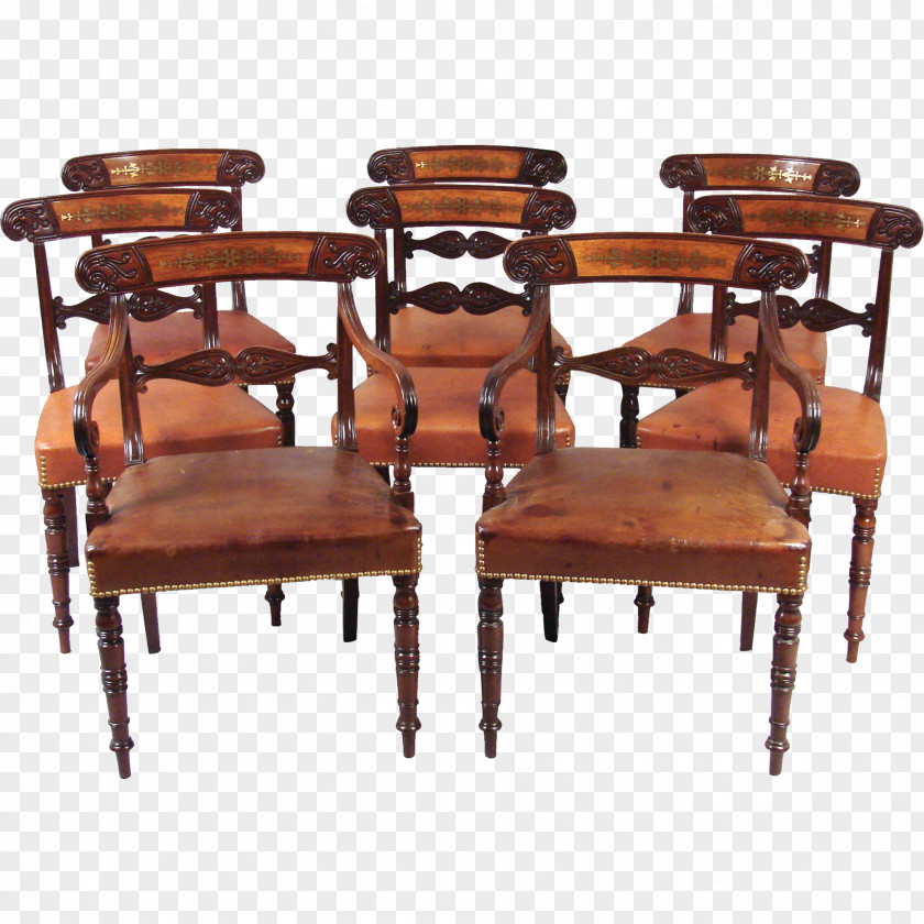 Chair Table Brass Seat Wood PNG