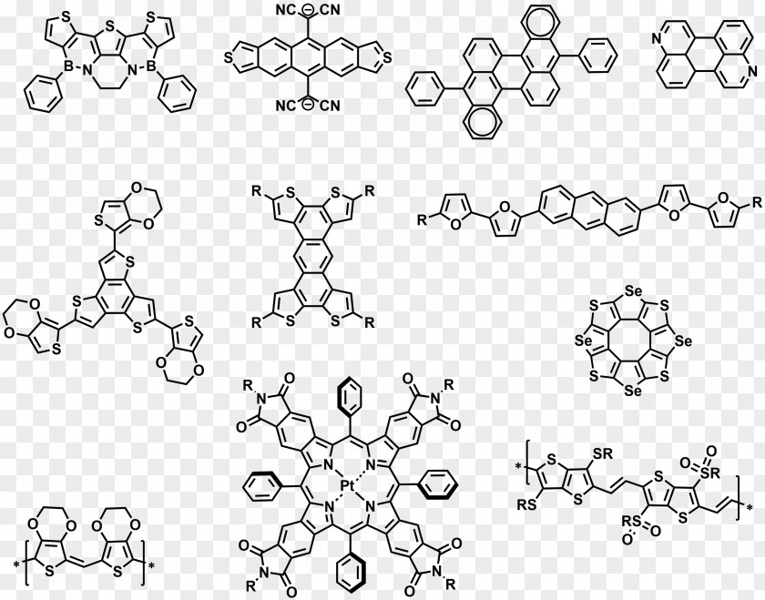 Distance Between A Stable Diatomic Molecule Conjugated System Organic Semiconductor Polythiophene PNG