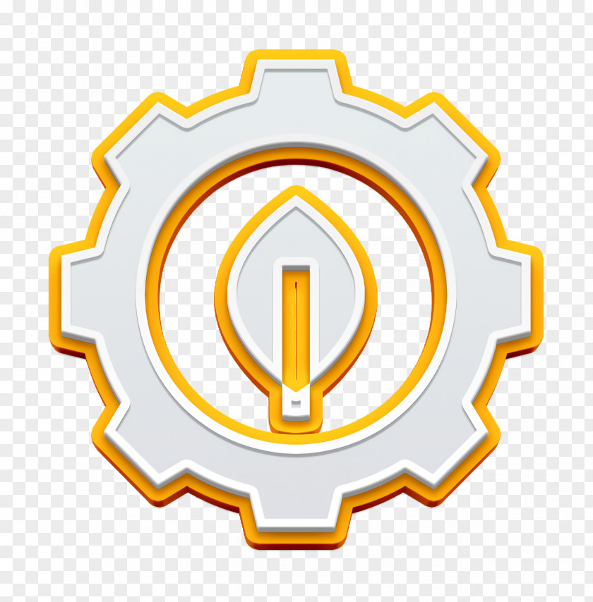 Gear Icon Sustainable Energy Leaf PNG