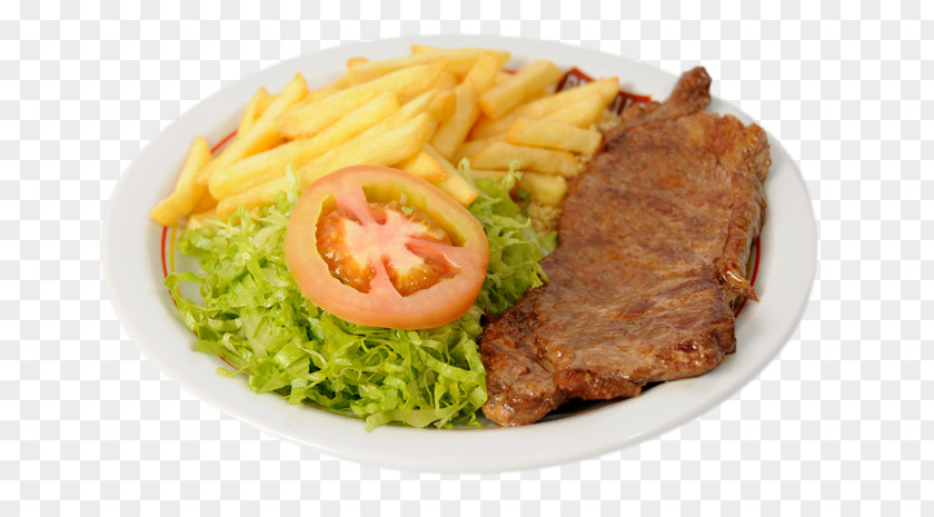 Prato Comida French Fries Steak Frites Cafe Coffee Full Breakfast PNG
