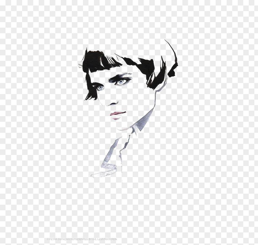 Short Hair Girls Illustrator Drawing Fashion Illustration PNG