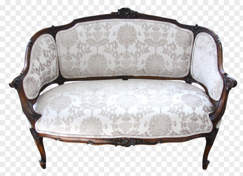 Antique Furniture Loveseat Couch Chair PNG
