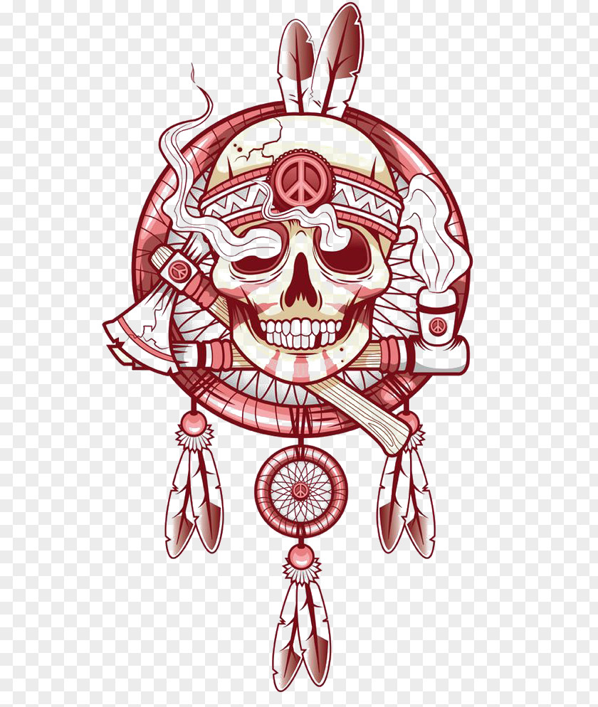 Indian Skull T-shirt Tattoo Art Drawing PNG
