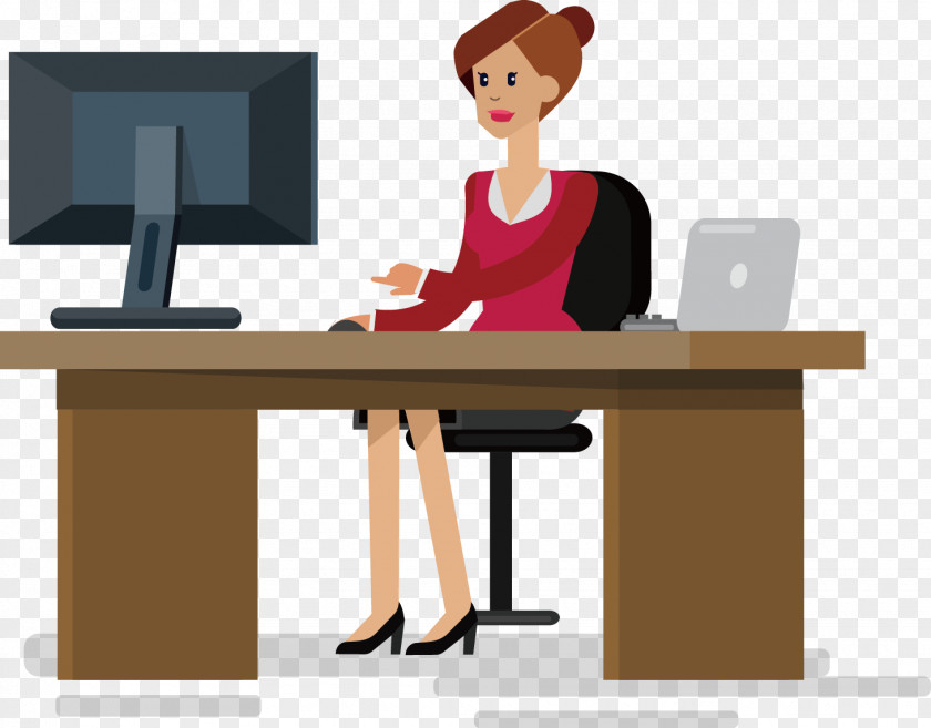 Business Man Office Desk Businessperson PNG