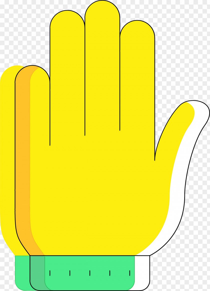 Yellow Green Line Glove Hand PNG
