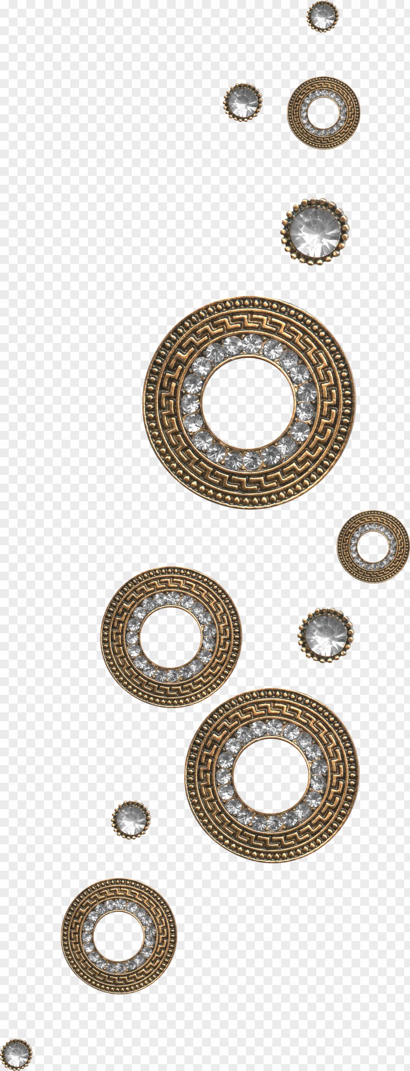 Brown Pattern Metal Ring Motif PNG