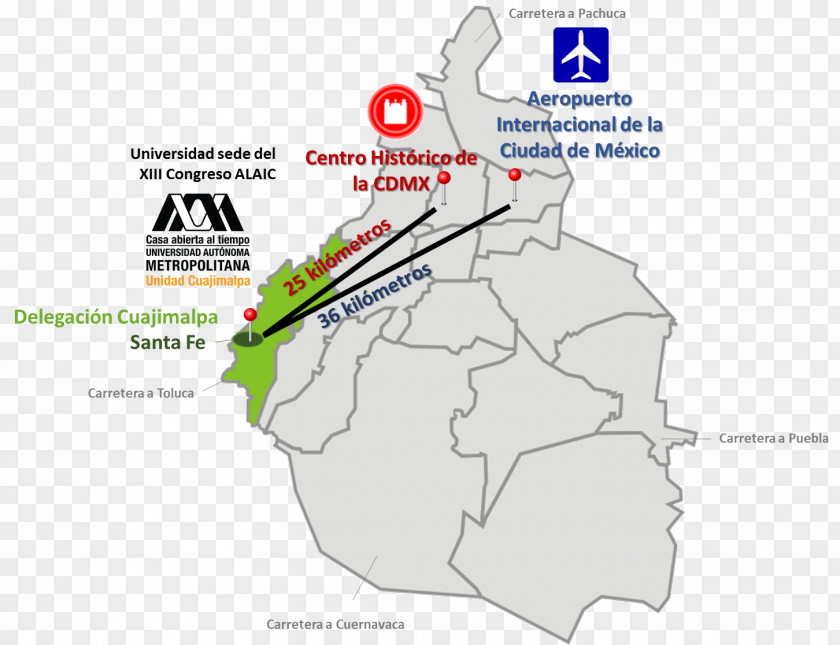 Map Santa Fe, Mexico City Blank Municipalities Of Universidad Autonoma Metropolitana PNG