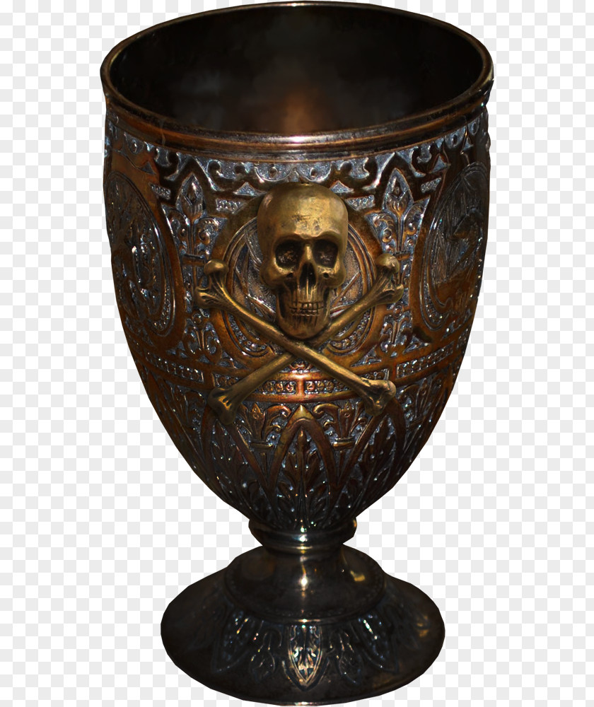 Metal Skull Cup Vase Glass Clip Art PNG