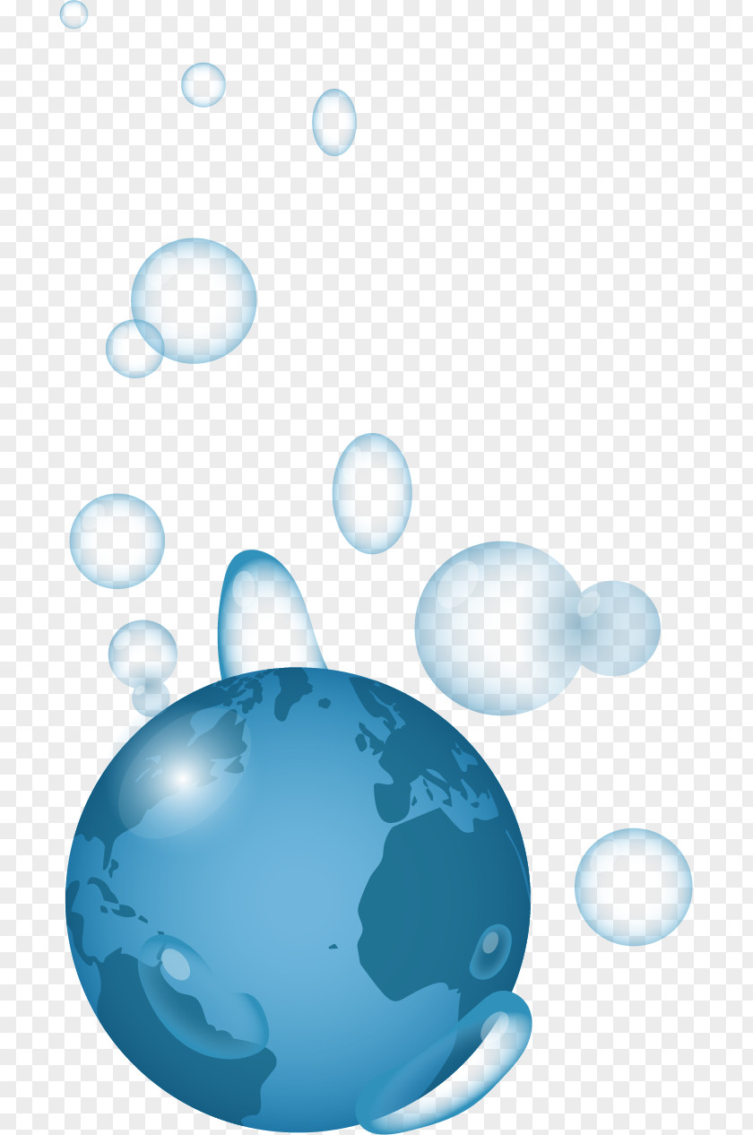 Vector Hand-drawn Blue Earth Euclidean PNG