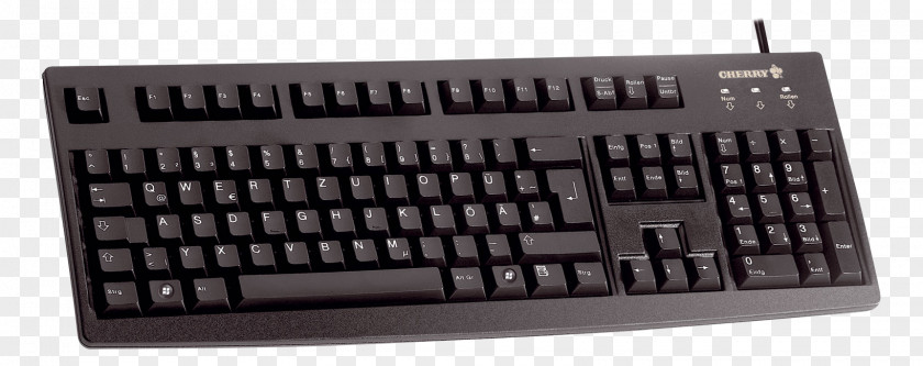 Cherry Computer Keyboard CHERRY G83-6105 Layout Compact Mini Keyboard, USB, Nordic, Black PNG