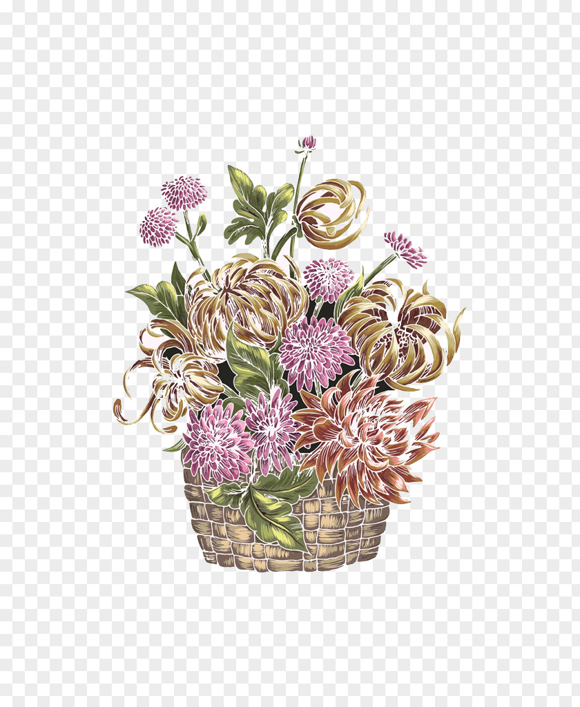 Color Chrysanthemum Floral Design Download Computer File PNG