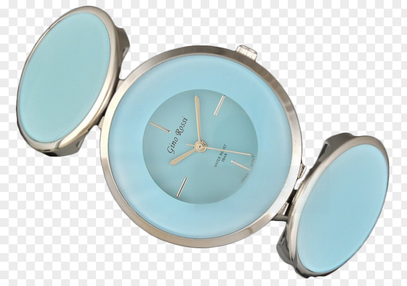 Design Turquoise Clock PNG