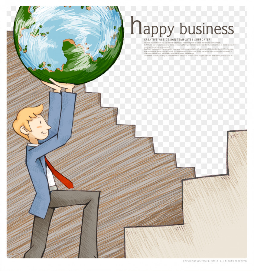 Hold The Earth Cartoon Illustration PNG