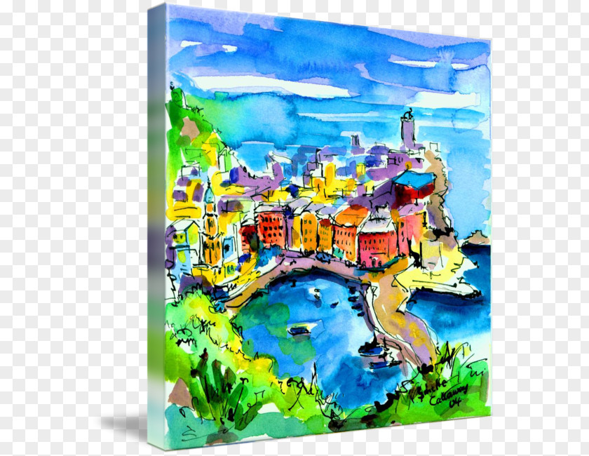 Painting Watercolor Vernazza Gallery Wrap PNG