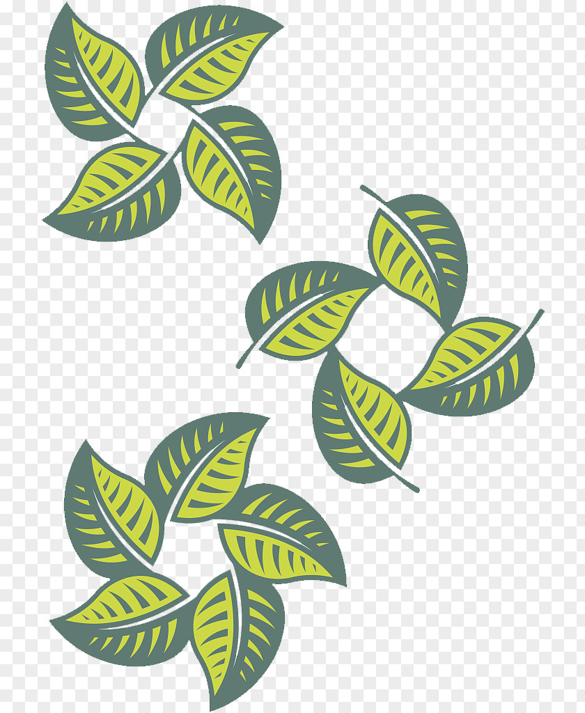 Vector Green Leaves Combination Circle Leaf Clip Art PNG