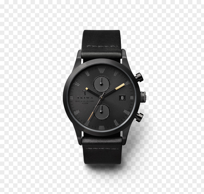 Black Classics Chronograph Watch Strap Movado Leather PNG