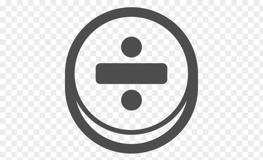 Divide Emoticon Symbol Circle Font PNG
