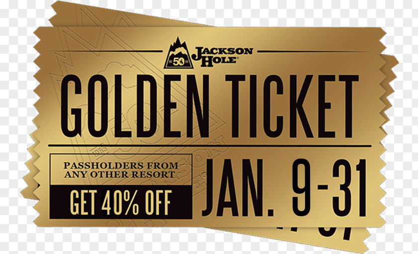 Golden Ticket Jackson Hole Mountain Resort Lift PNG