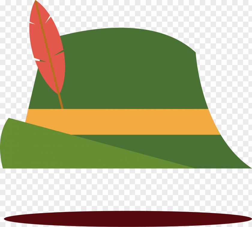 Green Hat Vector Feather Designer PNG