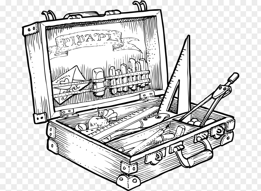 Outil Tool Boxes Black And White Drawing Line Art PNG