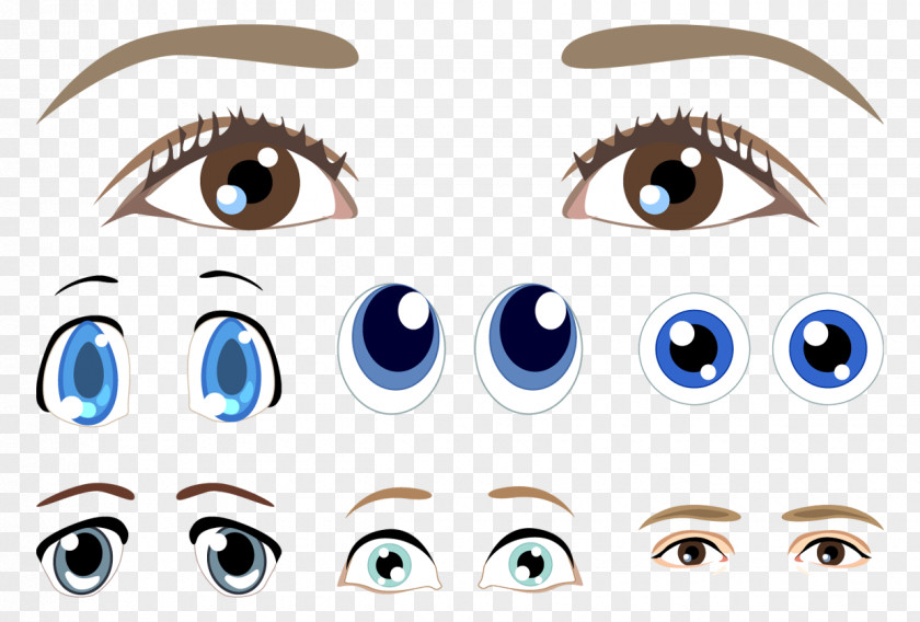 A Variety Of Shapes Vector Eyes Eyebrow Clip Art PNG