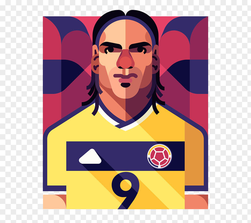 European Cup Radamel Falcao Football Player Illustrator Portrait Illustration PNG