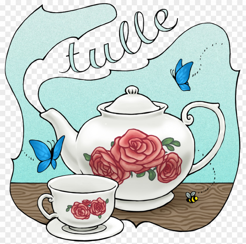 Tulle Coffee Cup Saucer Porcelain Clip Art PNG