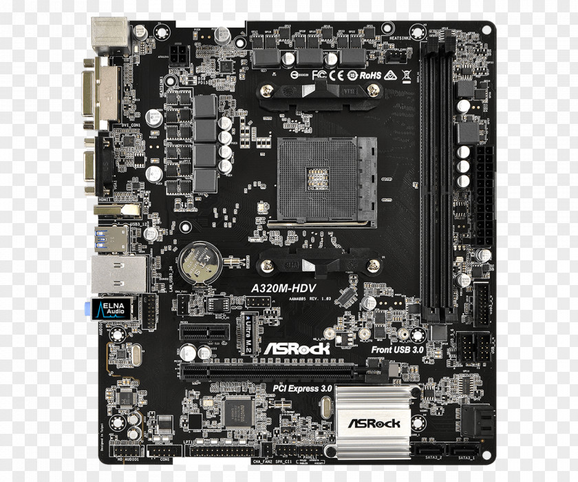 Socket AM4 ASRock AB350M-HDV MicroATX Motherboard A320M AMD A320 Micro ATX PNG