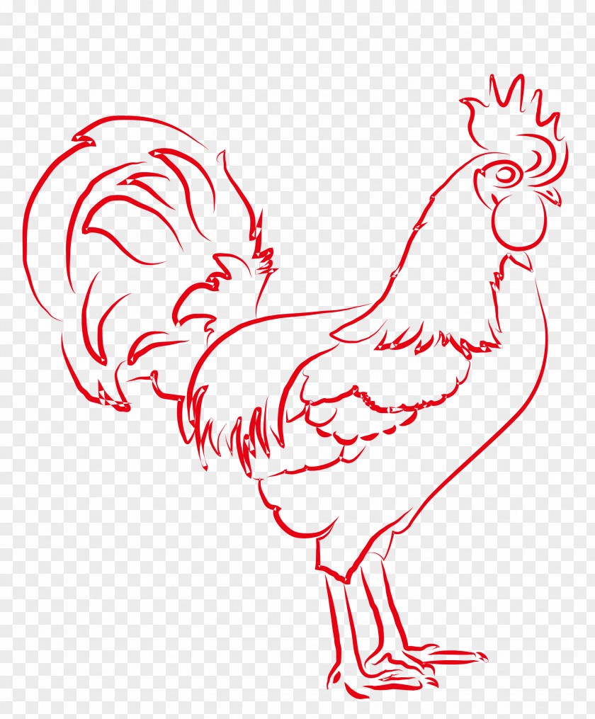 Art Work Chicken Rooster Vector Graphics Painting Chinese New Year PNG
