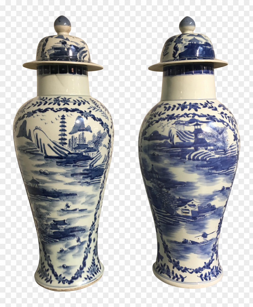 Porcelain Vase Blue And White Pottery Ceramic PNG
